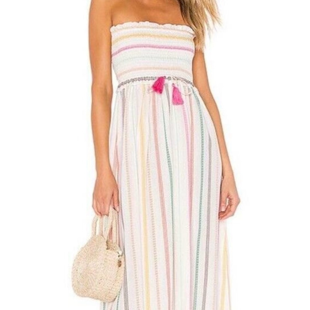 Striped Strapless Maxi Dress